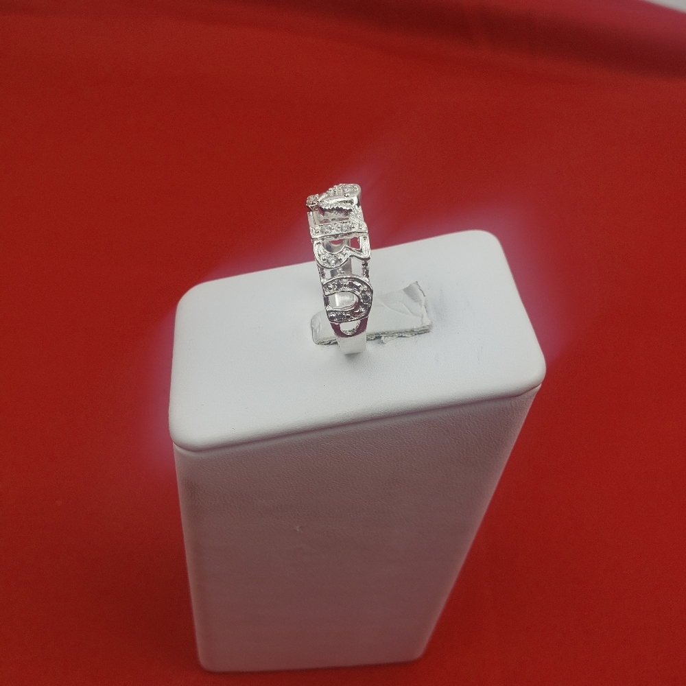 925 real solid sterling silver men's with zircon ston  Good Luck Symbol Sz‎ 11.5 - Picture 5 of 16